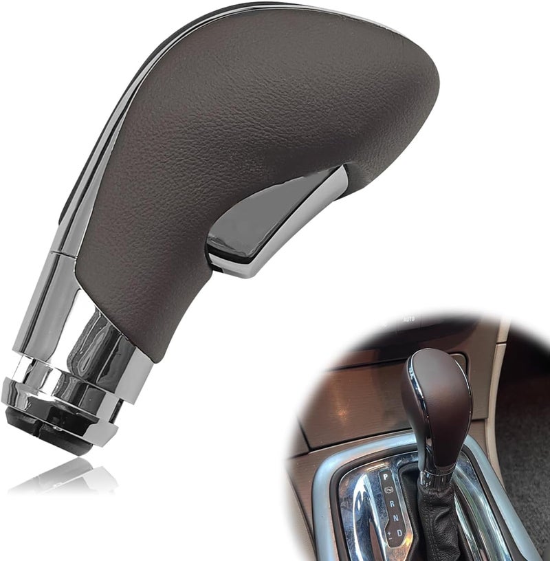 Pleoos Automatic Gear Stick Shift Knob Compatible with 2012-2017 Buick Verano Car Gear Shift Knob Leather Car Stick Lever Gear Shifter Knob Cover Head Handle Lever(Brown) - Image 1